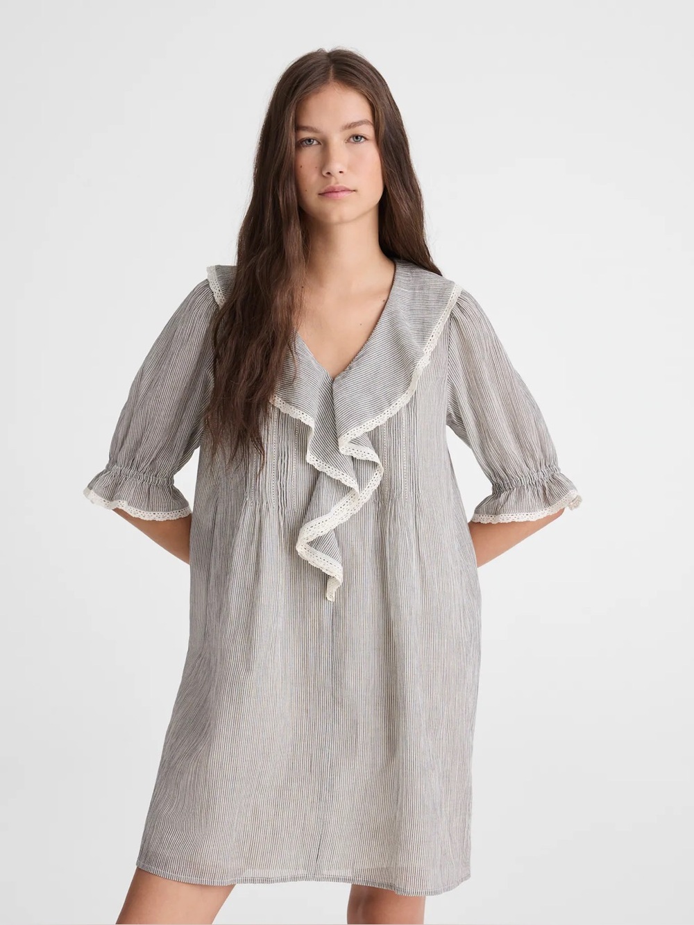 Madewell mini dress Black And Ivory Micro Stripe